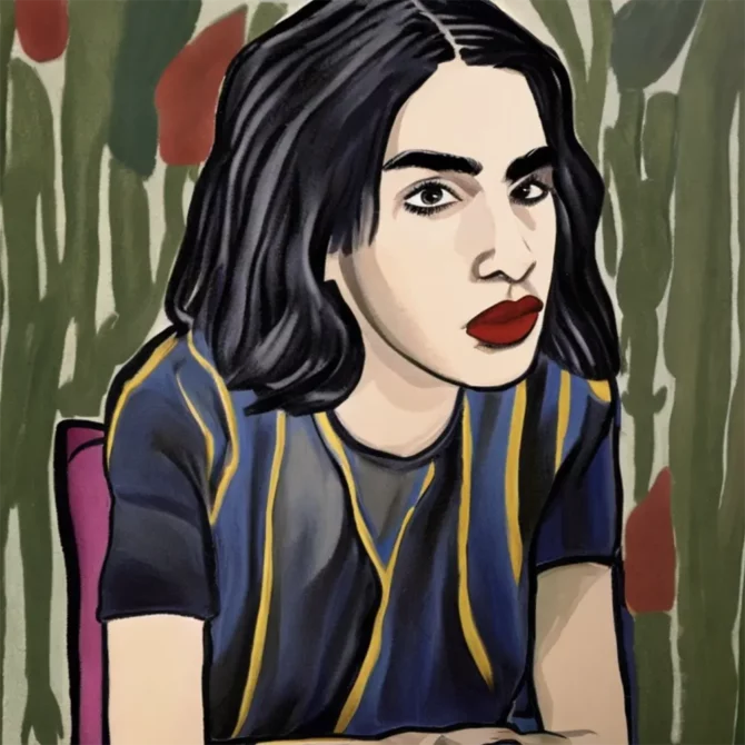 Dua Lipa in the style of Alice Neel     5